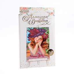 Алмазная мозаика с частичным заполнением на подставке «Девочка», 13×19 см, картон