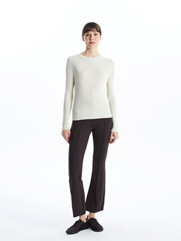 Bisiklet Yaka Parlak G?r?n?ml? Kad?n Triko Kazak