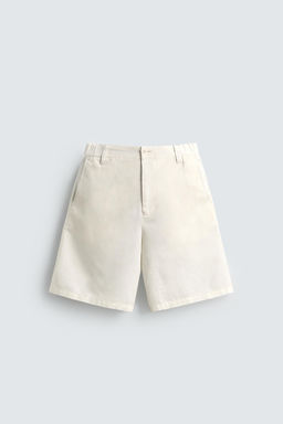 BERMUDA REGULAR FIT C??AMO - ALGOD?N / Blanco