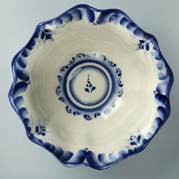 Салатник фарфоровый «Тюльпан», 19×19×7.5 см, гжель