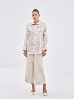 Desenli Saten Kad?n G?mlek Tunik