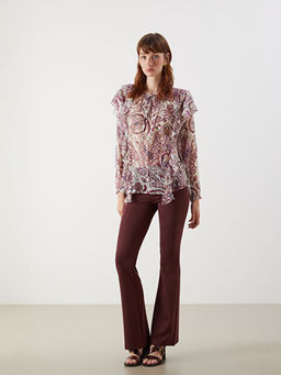 Ba?lamal? Yaka Desenli Bluz