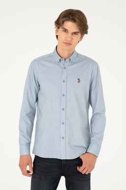 Мужская темно-синяя базовая рубашка с длинным рукавом Неожиданная скидка в корзине - U.s. polo assn фото 3