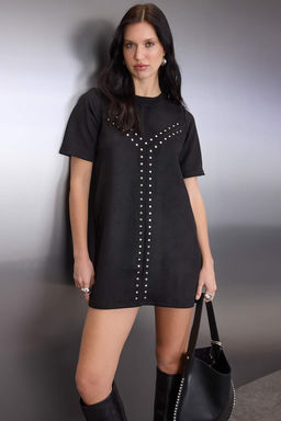 Siyah Duz Buzgu / Drape Maxi Orme Elbise TWOAW26EL00346