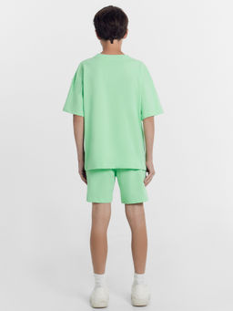 Комплект для мальчиков (футболка, шорты) светло-зеленый с печатью - Mark formelle фото 3