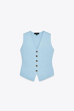 PLAIN KNIT WAISTCOAT TOP - Zara фото 37