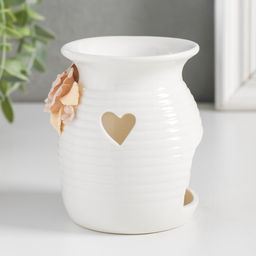 Аромалампа для эфирных масел Розочки и незабудки с сердечком, керамика, 7.5?7.5?9.5 см, МИКС - Simaland фото 4