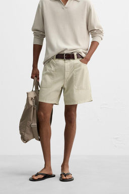 WASHED COTTON BERMUDA SHORTS - Zara фото 12