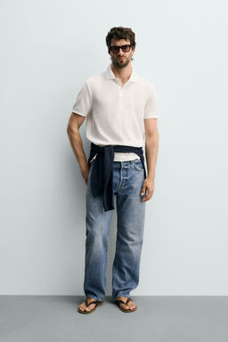 POLO REGULAR FIT JACQUARD RAYAS / Tostado