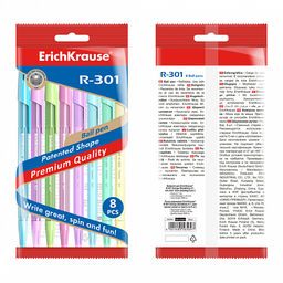 Цена за 50 шт. Ручка шариковая ErichKrause R-301 Stick Spring 0.7, цвет чернил синий (в коробке по 50 шт.)  фото 17