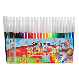 Фломастеры 24 цвета, невентилируемый колпачок