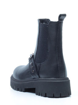 01-5272-1 BLACK Ботинки демисезонные женские (искусственная кожа, байка)