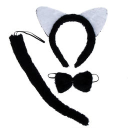 Карнавальный набор «Белые ушки»: ободок, бант, хвост