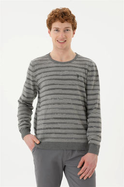 Мужской серый меланжевый свитер