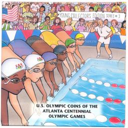 Монета 1/2 доллара (50 центов) 1996 года S США XXVI летние Олимпийские Игры в Атланте 1996  Плавание (в подарочном буклете)
