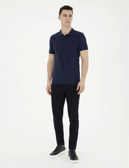 Lacivert Slim Fit Basic Ti__rt