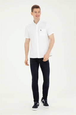 Мужская белая рубашка с коротким рукавом Неожиданная скидка в корзине - U.s. polo assn фото 4