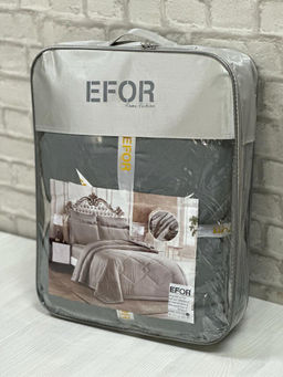 КПБ EFOR SATIN GRI с одеялом серый евро