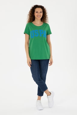 U. S. Polo Assn / Женская зеленая базовая футболка - U.s. polo assn фото 4