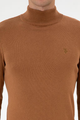 Erkek Slim Fit Bo_azl_ Camel Basic Kazak - U.s. polo assn фото 6