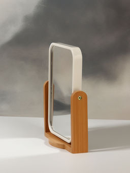 Зеркало настольное BAMBOO, прямоугольное, 16.5×19×4.5 см, (12.5×17 см), бамбуковое