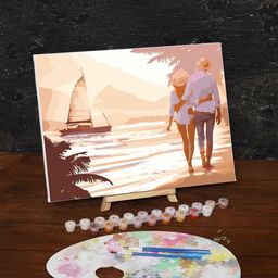 Картина по номерам на холсте с подрамником Прогулка по пляжу, 40х30 см - Школа талантов фото 3