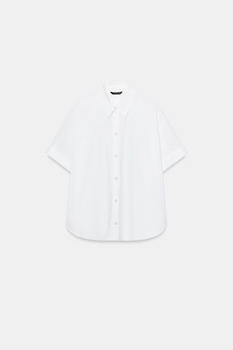 CAMISA MANGA CORTA POPEL?N / Blanco - Zara фото 8