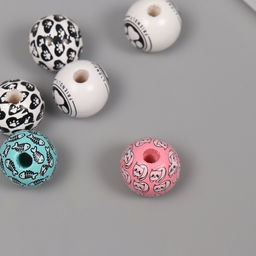 Бусины для творчества дерево "Кошачьи радости" набор 10 шт 1,6х1,6х1,6 см