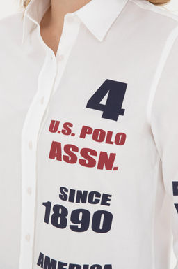 U. S. Polo Assn / Женская белая рубашка с длинным рукавом - U.s. polo assn фото 14