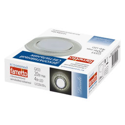 DLS-L155 GX53 GLASSY/CLEAR 3D Светильник декоративный встраиваемый, серия Luciole. Без лампы, цоколь GU5.3. Доп. светодиодная подсветка 4Вт. Металл/стекло. Зеркальный/Прозрачный, эффект 3D. ТМ Fametto