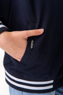 Детский бомбер из футера двухнитки с застежками на кнопках Happyfox