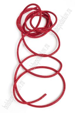 Шнур кожзам с пайетками 3 мм*2 м (SF-2266) красный