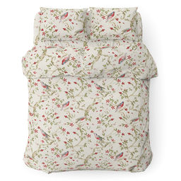 Пододеяльник Евро Макси Райские птицы 215х240см, сатин 108г/м2, хлопок 100%, упаковка классическая ПВХ 28х41см, Домашняя мода (Россия)