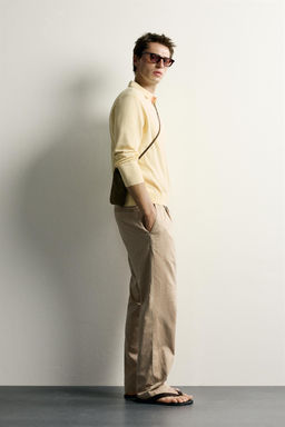 POLO PUNTO REGULAR FIT ALGOD?N - LINO / Amarillo - Zara фото 4
