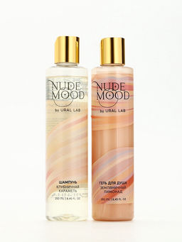 Подарочный набор NUDE MOOD, гель для душа и шампунь для волос, 2?250 мл, аромат карамели и земляники, URAL LAB  фото 3
