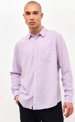 Рубашка д/р лен F111-0450-1 beige