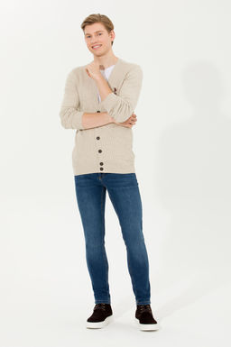 Мужской базовый трикотажный кардиган Stone Melange Неожиданная скидка в корзине - U.s. polo assn фото 4