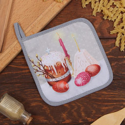 Прихватка Доляна Пасха 17х17 см, 35% хл, 65% пэ, ватин 250 г/м2  фото 5