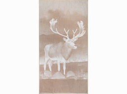 Полотенце махровое 6с102.513ж2 Фото-олень(лен3) 81х160см