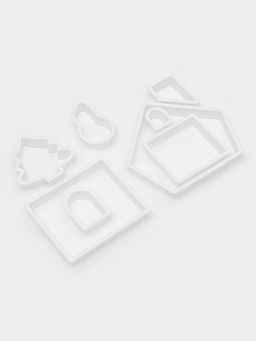 Формы для печенья новогодние Доляна Пряничный домик, набор 8 предметов, пластик, белые  фото 6
