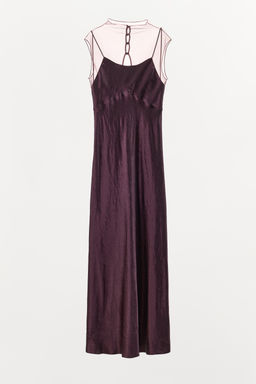LONG SATIN MESH DRESS - Zara фото 5