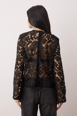 Siyah Vatka Detayl? Dokuma Gupur Bluz TWOAW26BZ00336