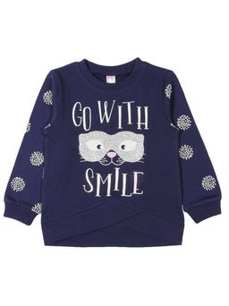 CRB wear/CWK 62242 Платье типа туника для девочки, темно-синий/Ex.Cherubino фото 2