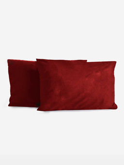 2шт Наволочка полисатин гладкокрашеный (молния) - Красный 50х70