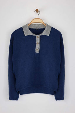 Indigo Yumusak Dokulu Genis Kal?p Triko Kazak TWOAW26KZ00062 - Trendyolmilla фото 5