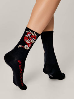 Цена за 2 пары. Носки новогодние темно-синий - Conte elegant фото 2