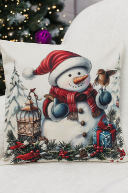 Наволочка декоративная новогодняя 2 шт рогожка
