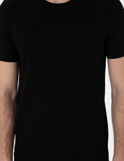 Siyah Slim Fit Bisiklet Yaka Triko Ti__rt - Pierre cardin фото 6