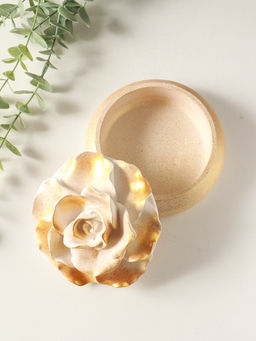 Шкатулка для украшений Роза 9?13 см, позолота