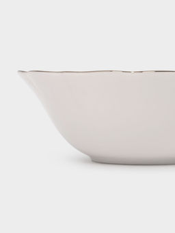 Салатник, 14х5 см, 360 мл, фарфор F, белый, с серебристым кантом, Dynasty - Anna lafarg фото 3